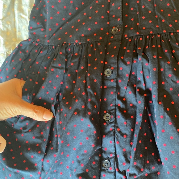 Gap size 4-5 polka dresses set of two. Great condition. Jean & white, blue 8 red - Picture 6 of 9